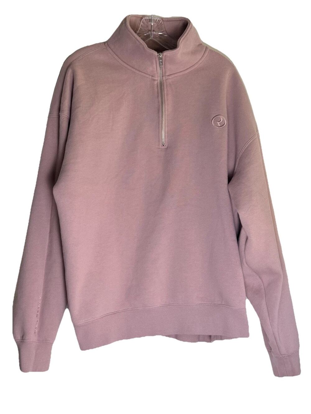 Rare Beauty by Selena Gomez Everyday Quarter Zip Sweatshirt Size XXL Dusty Rose